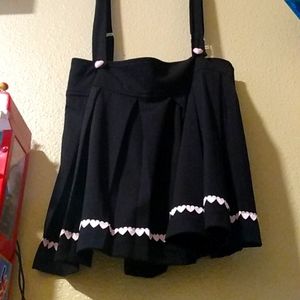 Sugar Thrills Black Pleated Suspenders Skirt XL(12)